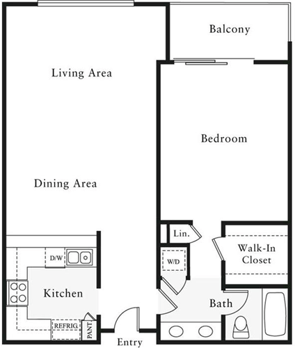 1 bed, 1 bath, 895 sqft, $3,626, Unit 0610