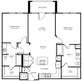 2 beds, 2 baths, 1,172 sqft, $1,975