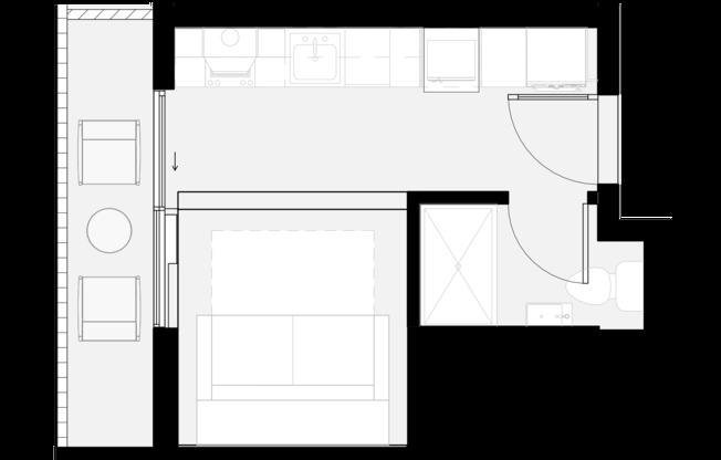 Studio, 1 bath, $1,995, Unit 102