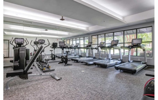 Fitness Center Cardio Equipment at Carolina Point Apartments, Greenville