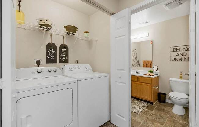 Living Area with Washer/Dryer