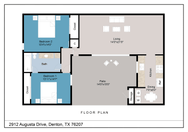 2 beds, 1 bath, 960 sqft, $1,725