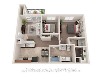 2 beds, 1.5 baths, 875 sqft, $1,485