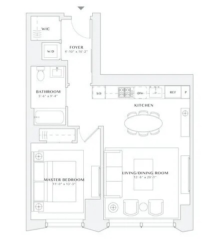 1 bed, 1 bath, 754 sqft, $5,300, Unit 45G