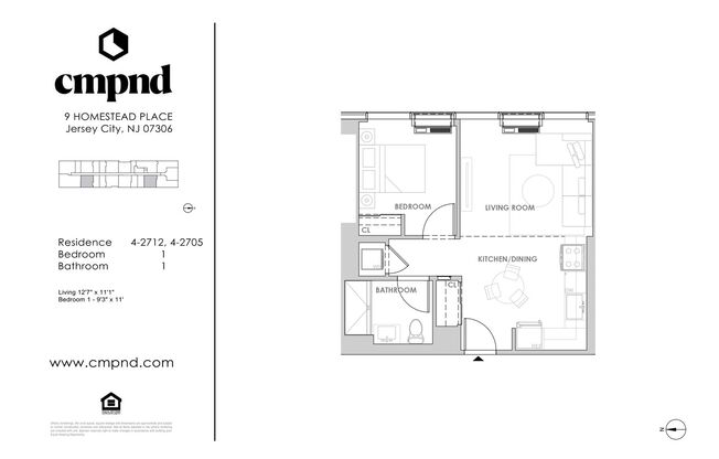 1 bed, 1 bath, 537 sqft, $2,650, Unit 1312