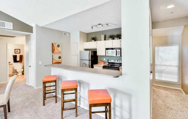 Pass through bar counter at The Winsted at Valley Ranch in Irving, TX, For Rent. Now leasing 1 and 2 bedroom apartments.