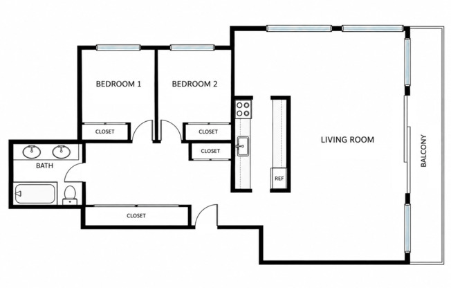 2 beds, 1 bath, 970 sqft, $2,995, Unit 409