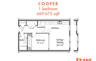 1 bed, 1 bath, 675 sqft, $1,195, Unit 207CH