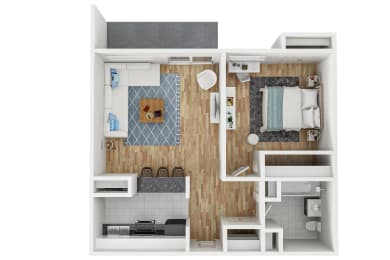 1 bed, 1 bath, 661 sqft, $1,373