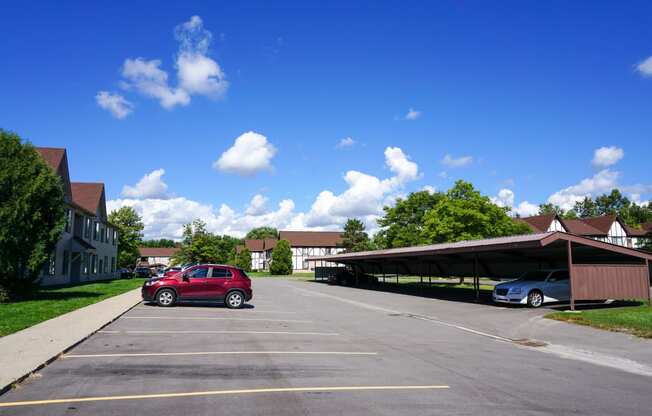Parking lot and Carport with ample parking spaces, at Garfield Commons