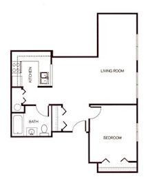 1 bed, 1 bath, 615 sqft, $1,199