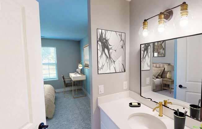 Brixin Franklin Apartments & Townhomes Renovated Bathroom