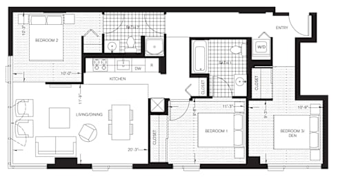 3 beds, 2 baths, 1,066 sqft, $3,302