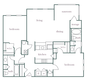 2 beds, 2 baths, 1,330 sqft, $2,058