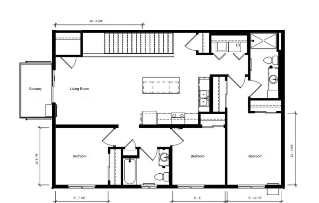 3 beds, 2 baths, 1,165 sqft, $1,550, Unit WT 407-26