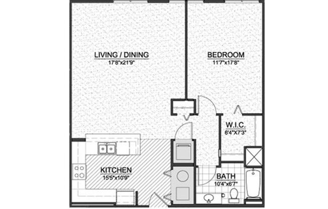 1 bed, 1 bath, 894 sqft, $1,650, Unit 437