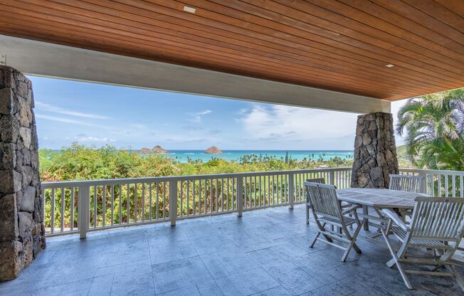 Enjoy Cool Breezes And Dazzling Views Of The Ocean Below At This Private, 4 Bedroom, 3.5 Bath Lanikai Hillside Property with Split AC.