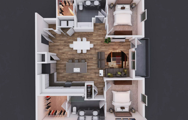 2 beds, 2 baths, 1,166 sqft, $1,737