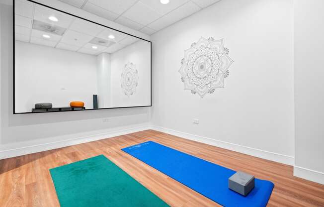 Fitness studio at Shoreham and Tides Apartments, Chicago, Illinois