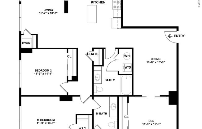 2 beds, 2 baths, 1,479 sqft, $4,545, Unit 101