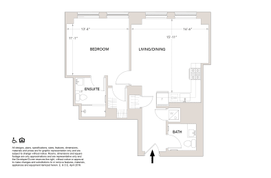 1 bed, 1.5 baths, 777 sqft, $2,490