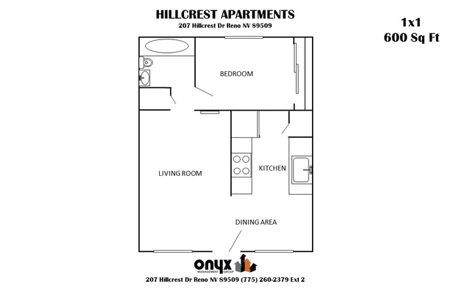 1 bed, 1 bath, 600 sqft, $1,145, Unit 22