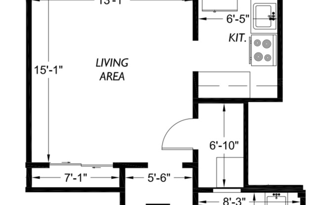 Studio, 1 bath, 450 sqft, $1,295, Unit 003
