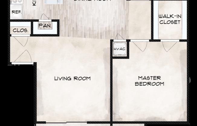 1 bed, 1 bath, 625 sqft, $811