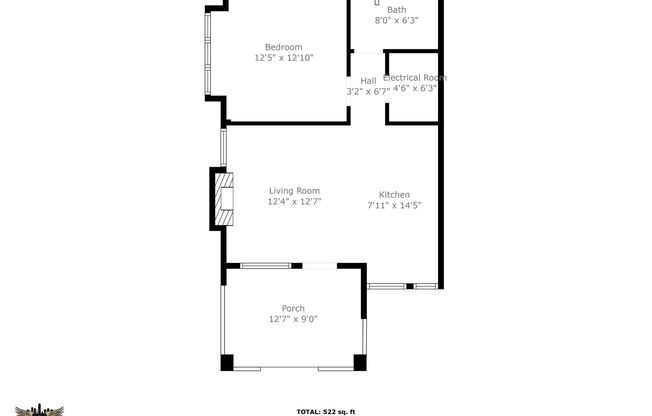 1 bed, 1 bath, 522 sqft, $875, Unit 8