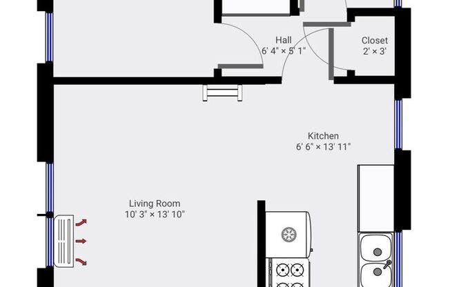 1 Bed 1 Bath Upstairs Back House Available Now!