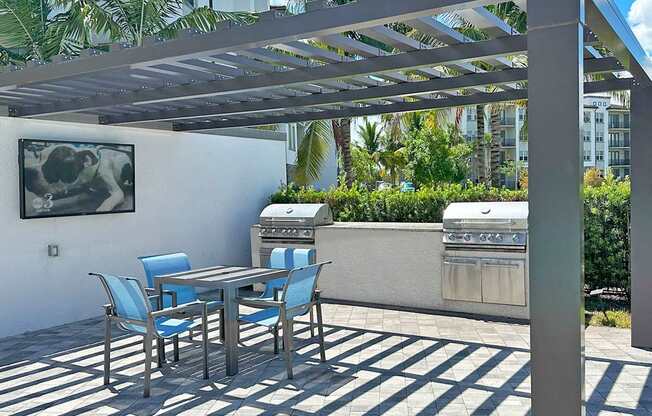 Outdoor lounge and grill station