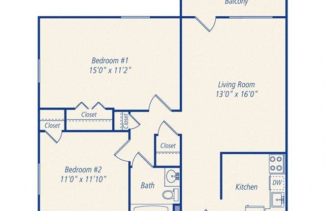 2 beds, 1 bath, 735 sqft, $2,250