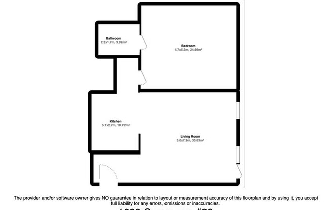 1 bed, 1 bath, 754 sqft, $2,200, Unit 26