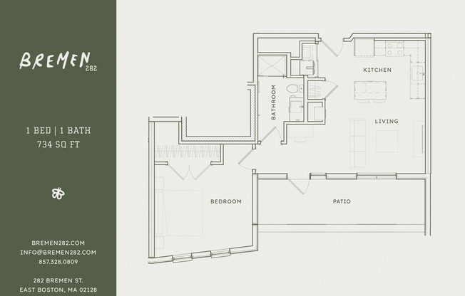 1 bed, 1 bath, 633 sqft, $3,600, Unit 525