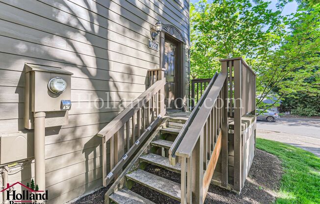 3 bedroom, 3 bathroom end townhouse with 2 side by side garages!