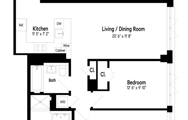 2 beds, 2 baths, 1,151 sqft, $7,995, Unit 17B