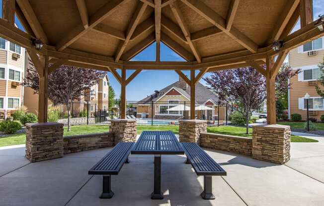 Outdoor pavilion at Quail Springs Apartments in West Richland, WA