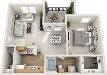 1 bed, 1 bath, 671 sqft, $1,286