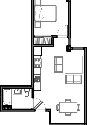 1 bed, 1 bath, 510 sqft, $3,310, Unit 480 Potrero Ave, Unit 202