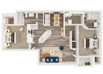 2 beds, 2 baths, 1,166 sqft, $2,351