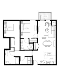 2 beds, 2 baths, 1,129 sqft, $3,005
