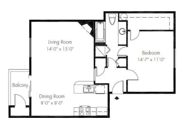 1 bed, 1 bath, 790 sqft, $1,781