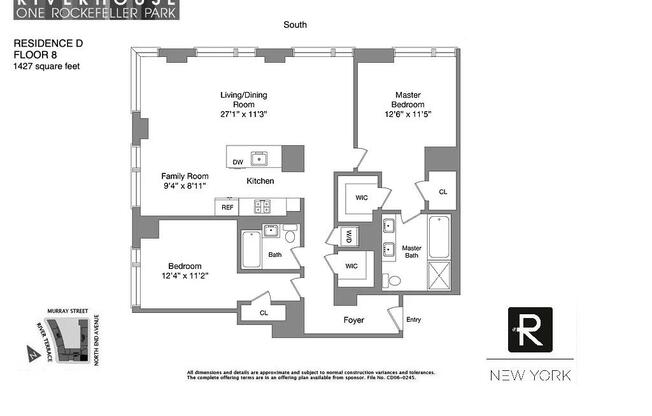 2 beds, 2.5 baths, 1,427 sqft, $11,000, Unit 8-D