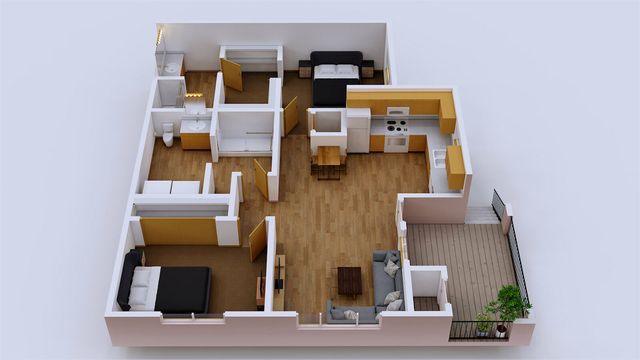 2 beds, 2 baths, 921 sqft, $1,720