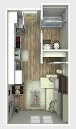 Studio, 1 bath, 360 sqft, $1,550