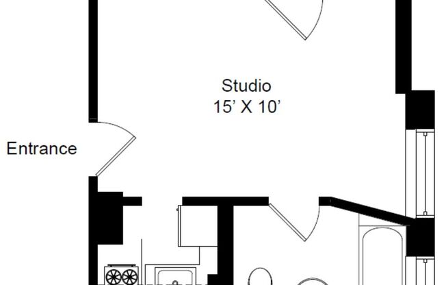 Studio, 1 bath, 300 sqft, $1,365, Unit 530-412