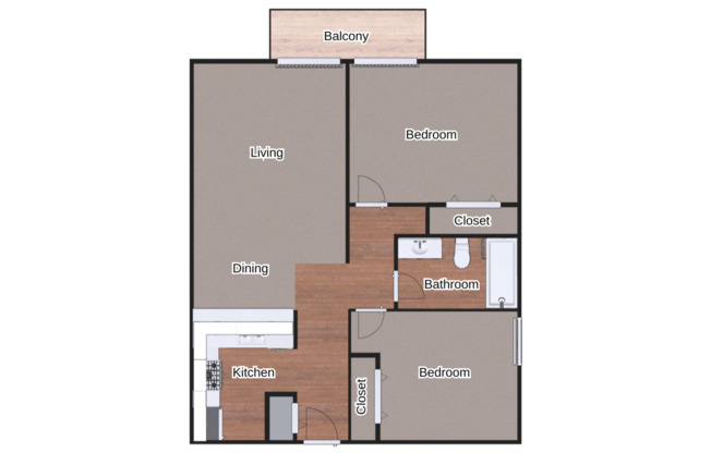 2 beds, 1 bath, 848 sqft, $845