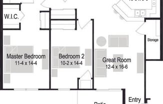 2 beds, 2 baths, 1,185 sqft, $1,670, Unit 1635-103