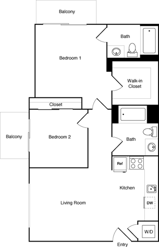 2 beds, 2 baths, 820 sqft, $3,259, Unit 516