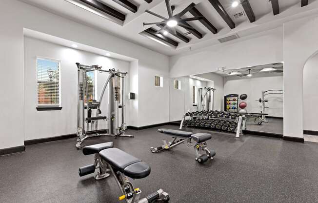 the gym at the apartments